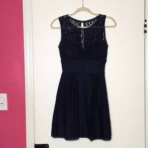 Macy’s | Navy fit and flare dress